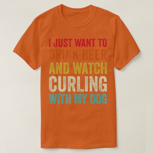 T-shirt Curling et mon chien Funny Curling Fan -gigapixel  (Design devant)