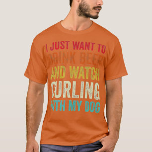 T-shirt Curling et mon chien Funny Curling Fan -gigapixel 