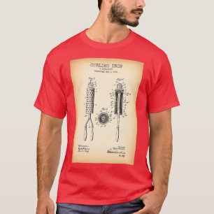 T-shirt Curling fer vintage image de brevet