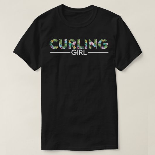 T-shirt Curling fille design floral (Design devant)