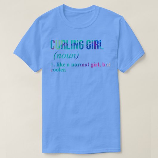 T-shirt Curling Girl Funny Définition en Aquarelle (Design devant)