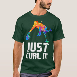 T-shirt Curling it Funny Aquarelle Curling Cadeau