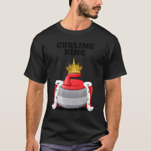 T-shirt Curling King Boys Curling Team Joueur Curler Mens
