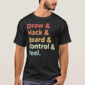 T-shirt Curling meme draw hack board control peel retro (Devant)