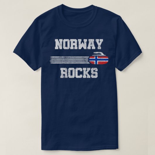 T-shirt Curling Norvège Rocks Curling Pierre (Design devant)