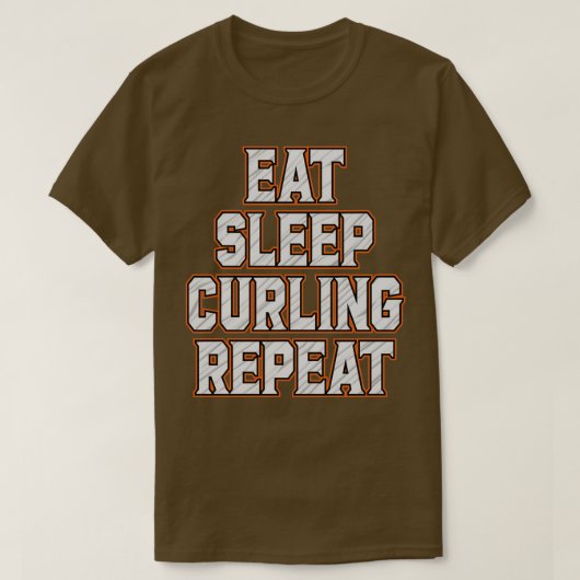 T-shirt Curling Répéter Manger Curling Sleep (Design devant)