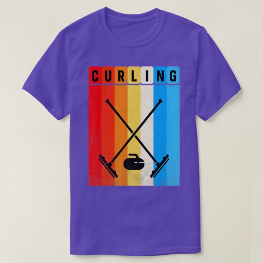 T-shirt Curling rétro vintage (Design devant)