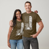 T-shirt Curling Rock avec US Drapeau Curling (Unisexe)