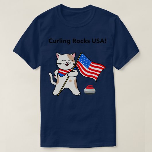 T-shirt Curling Rocks USA (Design devant)