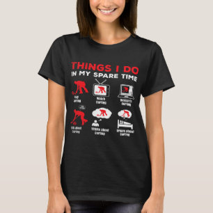T-shirt Curling sport Dans mon temps libre drôle thème