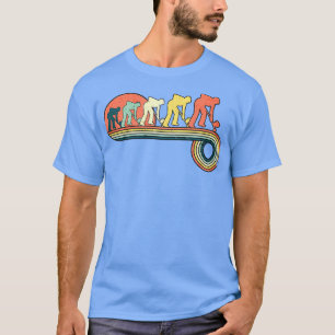 T-shirt Curling Stone Ice Retro Sunset Vintage Rainbow Col