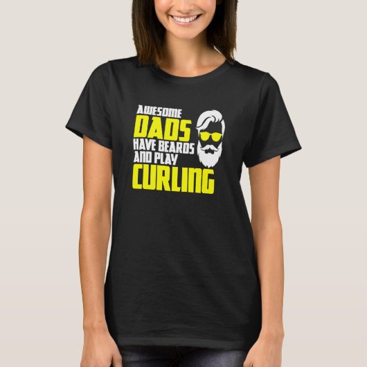 T-shirt Curling team father's day beard curling player (Devant)