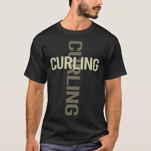 T-shirt Curling texte croisé (Devant)