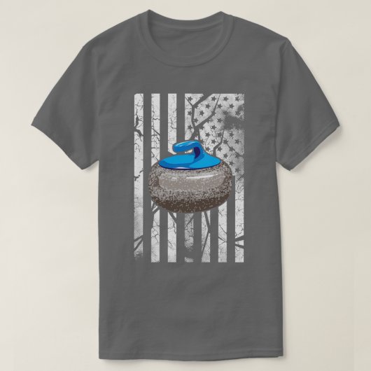 T-shirt Curling US Drapeau 3 (Design devant)