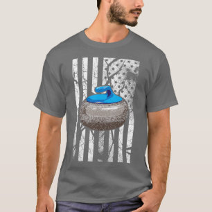 T-shirt Curling US Drapeau 3