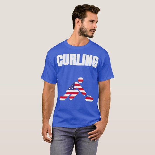 T-shirt Curling USA 2021 Drapeau Shirr Tokyo 2021 Été (Devant entier)