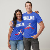 T-shirt Curling USA 2021 Drapeau Shirr Tokyo 2021 Été (Unisexe)