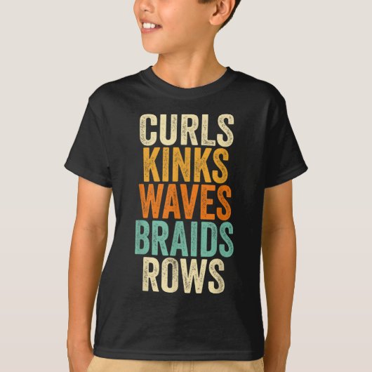 T-shirt Curls Kinks Vagues Braids Lignes (Devant)