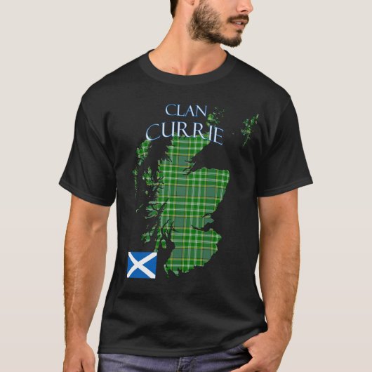 T-shirt Currie Scottish Clan Tartan Scotland (Devant)