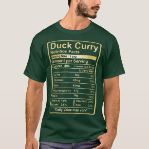 T-shirt Curry Duck Nutrition Facts Nourriture drôle pour T