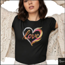 Cursive Amour Glossy Tourbillons de Cœur Abstrait