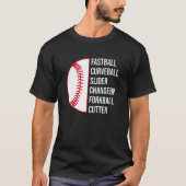 T-shirt Curveball Changeup Forkball Cutter Basebal (Devant)