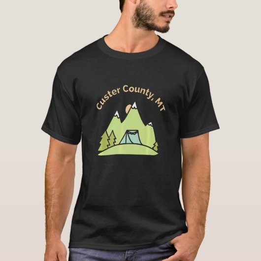 T-shirt Custer County Mt Mountains Randonnée Escalade Camp (Devant)