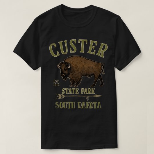 T-shirt CUSTER STATE PARK Bison South Dakota souvenir (Design devant)