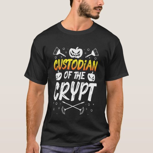 T-shirt Custodian of The Crypt Halloween Design (Devant)