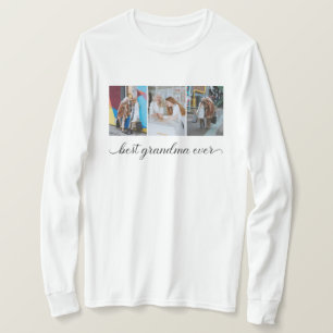 T-shirt Custom 3 Photo Collage Meilleure grand-mère jamais