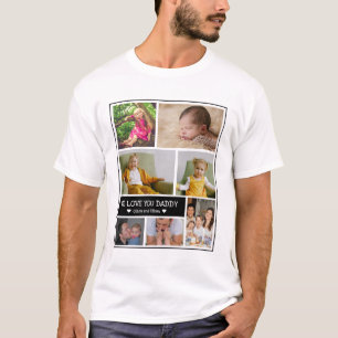 T-shirt Custom 7 Photo Collage We Love You Papa