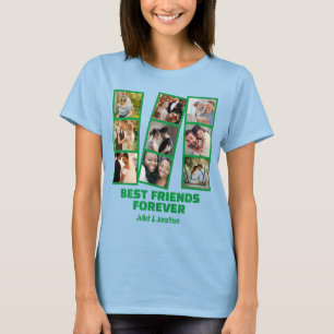 T-shirt Custom 9 Collage photo et nom Meilleur ami pour to