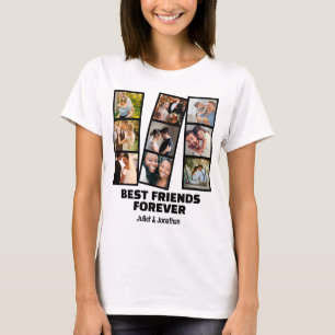 T-shirt Custom 9 Collage photo et nom Meilleur ami pour to