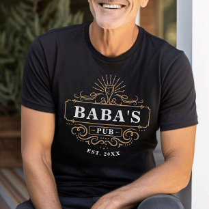 T-shirt Custom Baba's Pub Accueil Bar Année de création