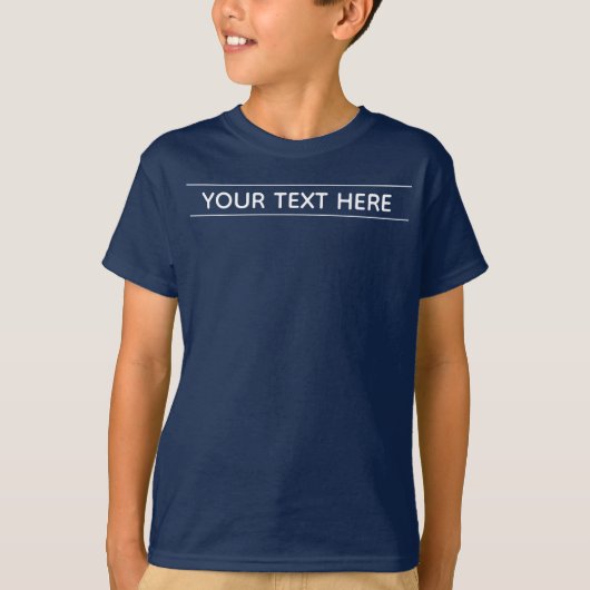 T-shirt Custom Basic Dark Navy Blue Ajouter votre texte En (Devant)