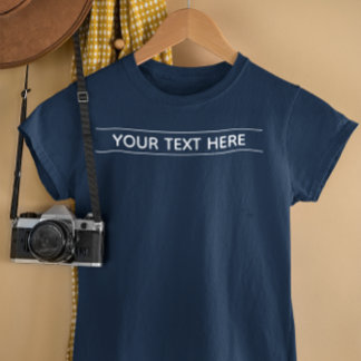 T-shirt Custom Basic Dark Navy Blue Ajouter votre texte Fe