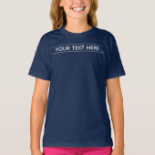 T-shirt Custom Basic Dark Navy Blue Ajouter votre texte fi (Devant)