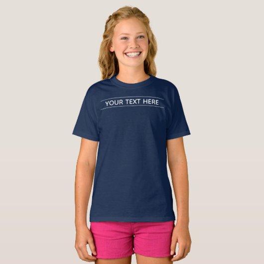 T-shirt Custom Basic Dark Navy Blue Ajouter votre texte fi (Devant entier)