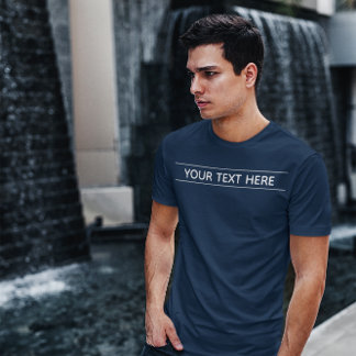 T-shirt Custom Basic Dark Navy Blue Ajouter votre texte Ho