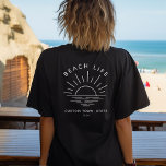 T-shirt Custom Beach Life Minimaliste Cool Moderne Boho<br><div class="desc">Vibes de plage de Boho ! Portez la magie du coucher de soleil de la ville avec nos t-shirts uniques à vous. Personnalisé,  moderne et parfait pour vos vacances à la plage. 🌅 👜 #BeachLifeStyle #BohoChic</div>