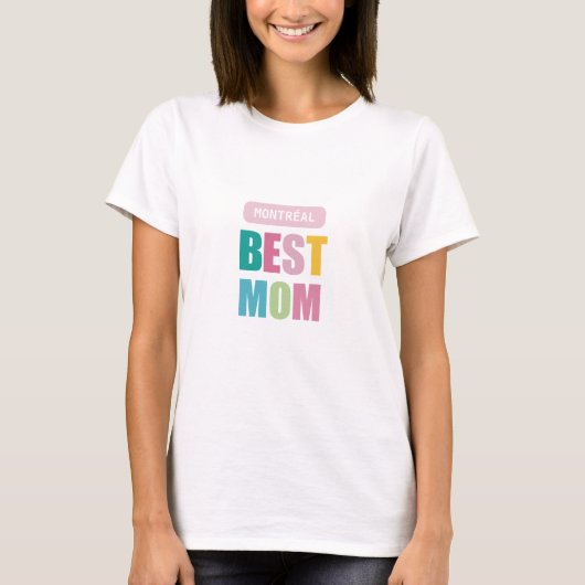 T-shirt Custom best maman ville typographie moderne T-shir (Devant)