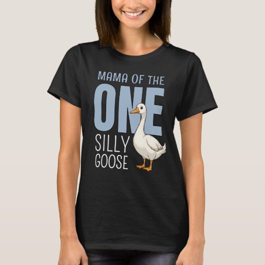 T-shirt Custom Blue Mama of the One Silly Goose Birthday (Devant)