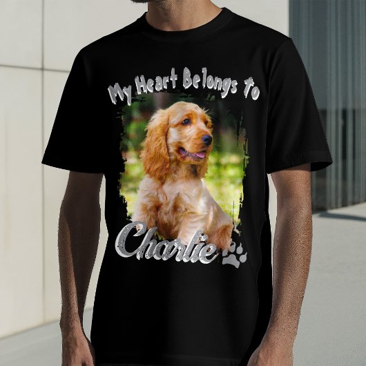 T-shirt Custom bootleg Typography Name My Heart Belongs To