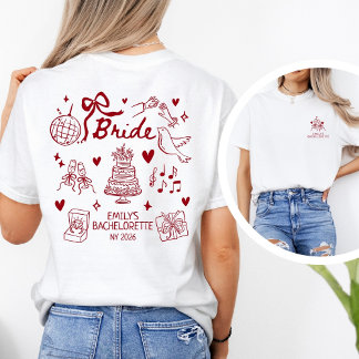 T-shirt Custom Bride Red Coquette Bachelorette Party