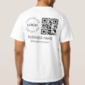 T-shirt Custom Business QR Code Logo Front Back Crew Staff (Dos)