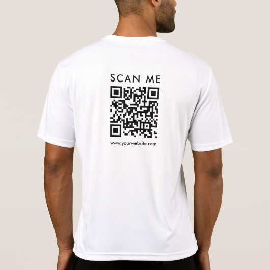 T-shirt Custom Business QR Code Scan Me Mens Back Print (Dos)