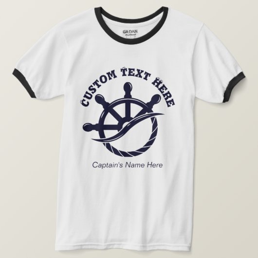 T-shirt Custom Captain Boat Nautical Gift (Design devant)