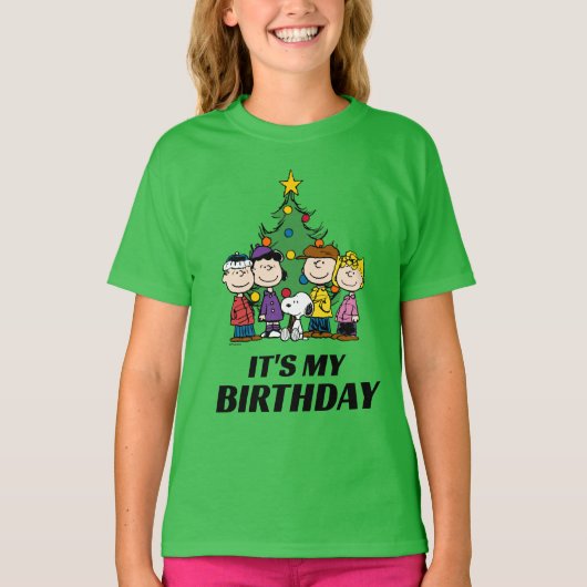 T-shirt Custom Charlie Brown et amis Anniversaire hivernal (Devant)