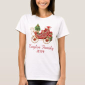 T-shirt Custom Christmas Sleigh Embroidery Effect (Devant)