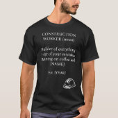 T-shirt Custom Construction Worker Definition Shirt Gift (Devant)